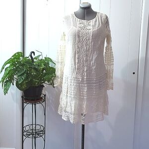 Promod Beige Lace Dress - Size US 16